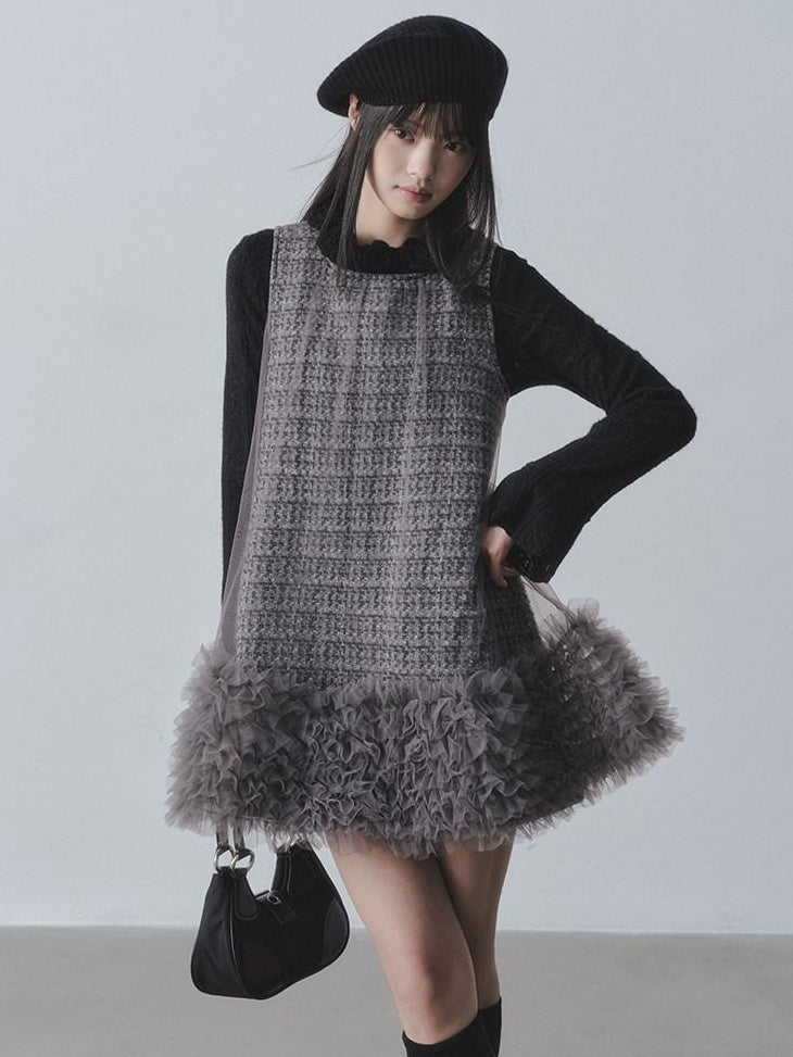 DDGIRL studio Ultra Soft Slim Lace Hollow Knit Pullover Gentle Bloom Daily Sweaters