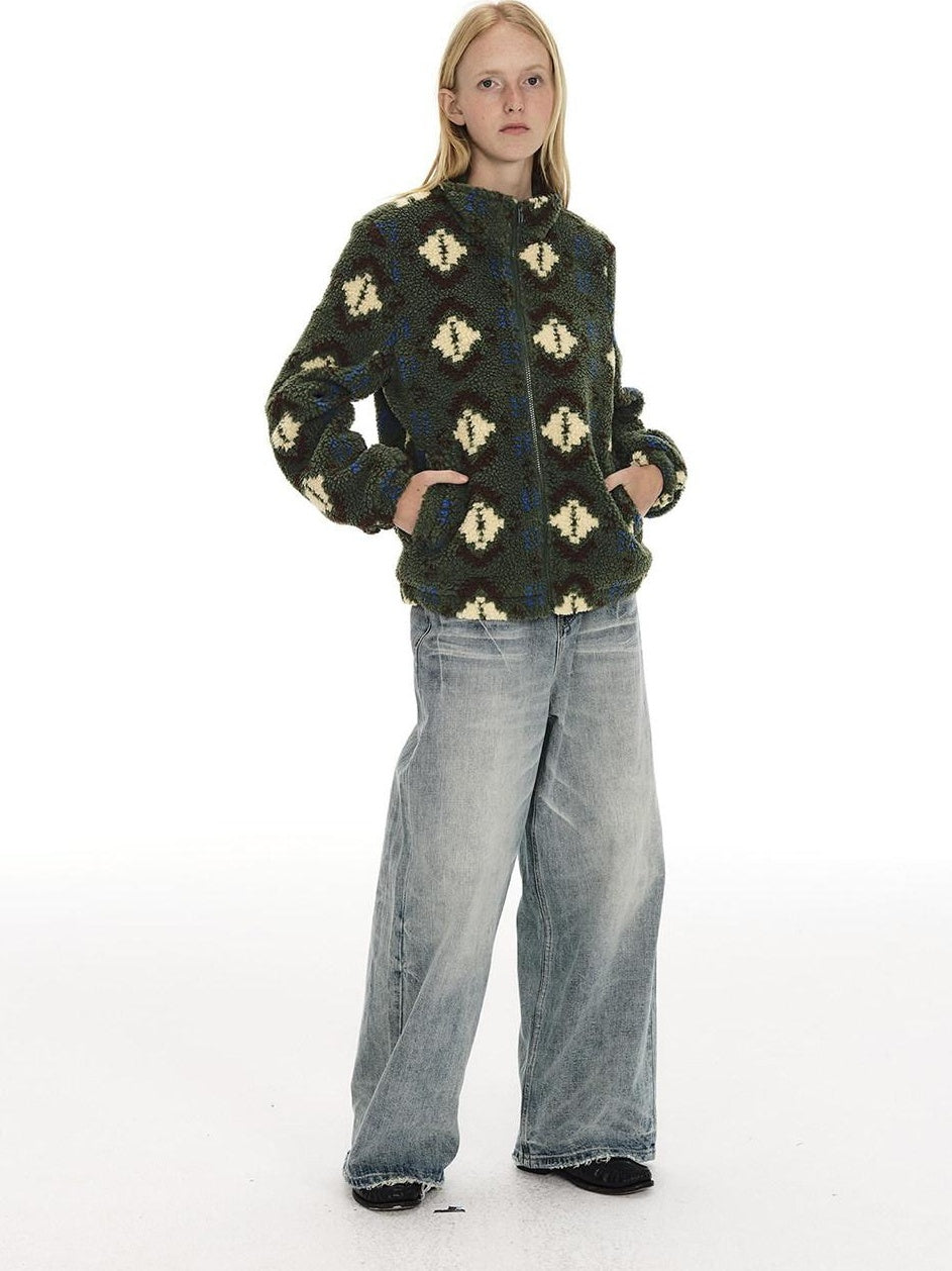 Country Moment Warm Sherpa Lined Loose Fit Toggle Detail Ethnic Men Commuter Cropped Jackets