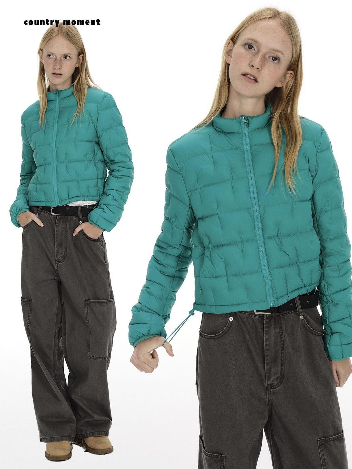 Country Moment 650Fp White Duck Down Waterproof Short Stand Collar Women Casual Down Jackets