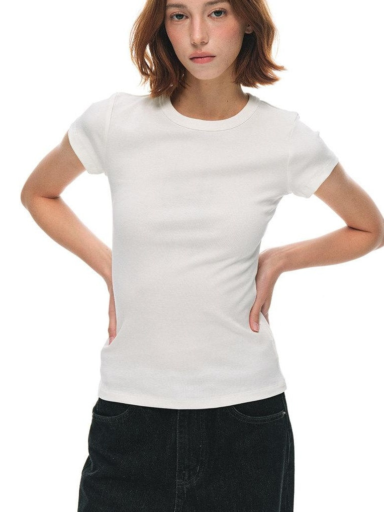 Country Moment Breathable Cotton Slim Fit Crewneck Women Casual Solid Short Sleeve T-Shirts