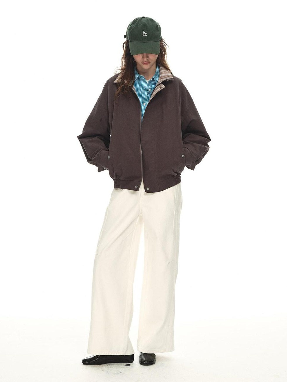 Country Moment Breathable Cotton Relaxed Natural Waist Casual Daily White Wide Leg Pants
