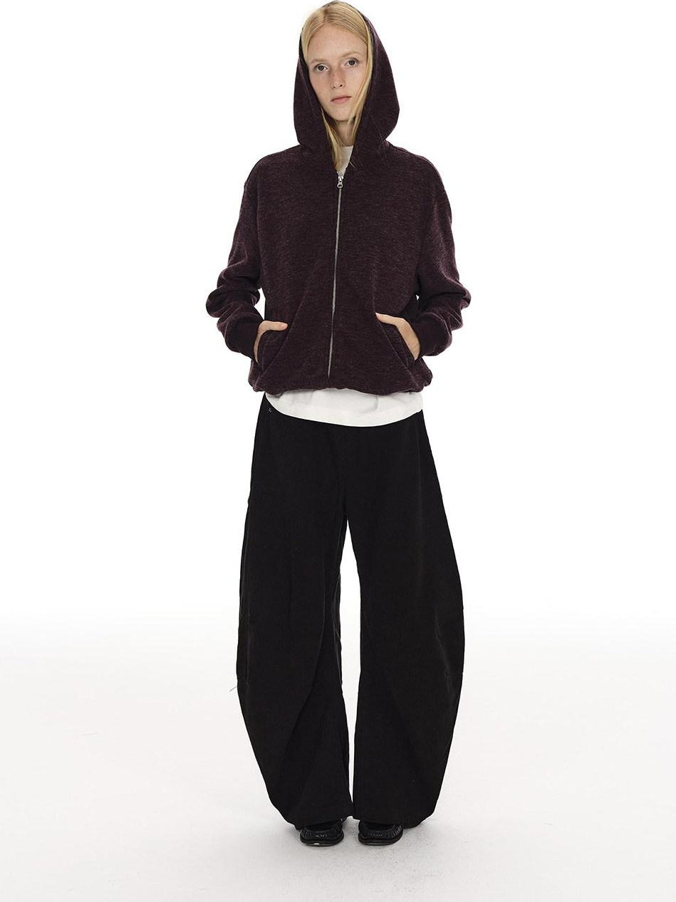 Country Moment Breathable Cotton Sculpted Mid Rise Casual Loose Black Brown Wide Leg Pants
