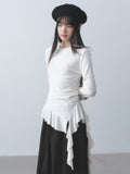DDGIRL_studio_Soft_Stretch_Ruffle_Asymmetric_Slim_Waist_Women_White_Long_Sleeve_T-Shirts_MISSTT