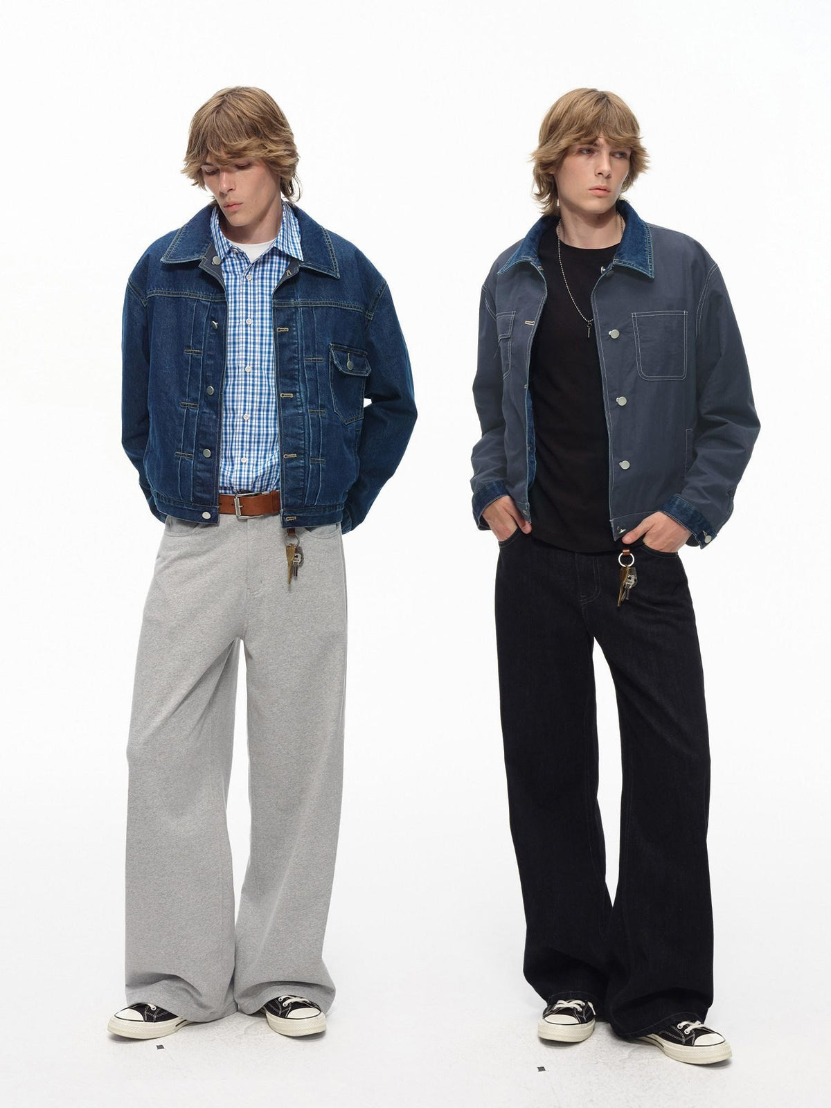 Country Moment Shape Retaining Washed Relaxed Fit Unisex Deep Blue Flap Pocket Denim Jackets