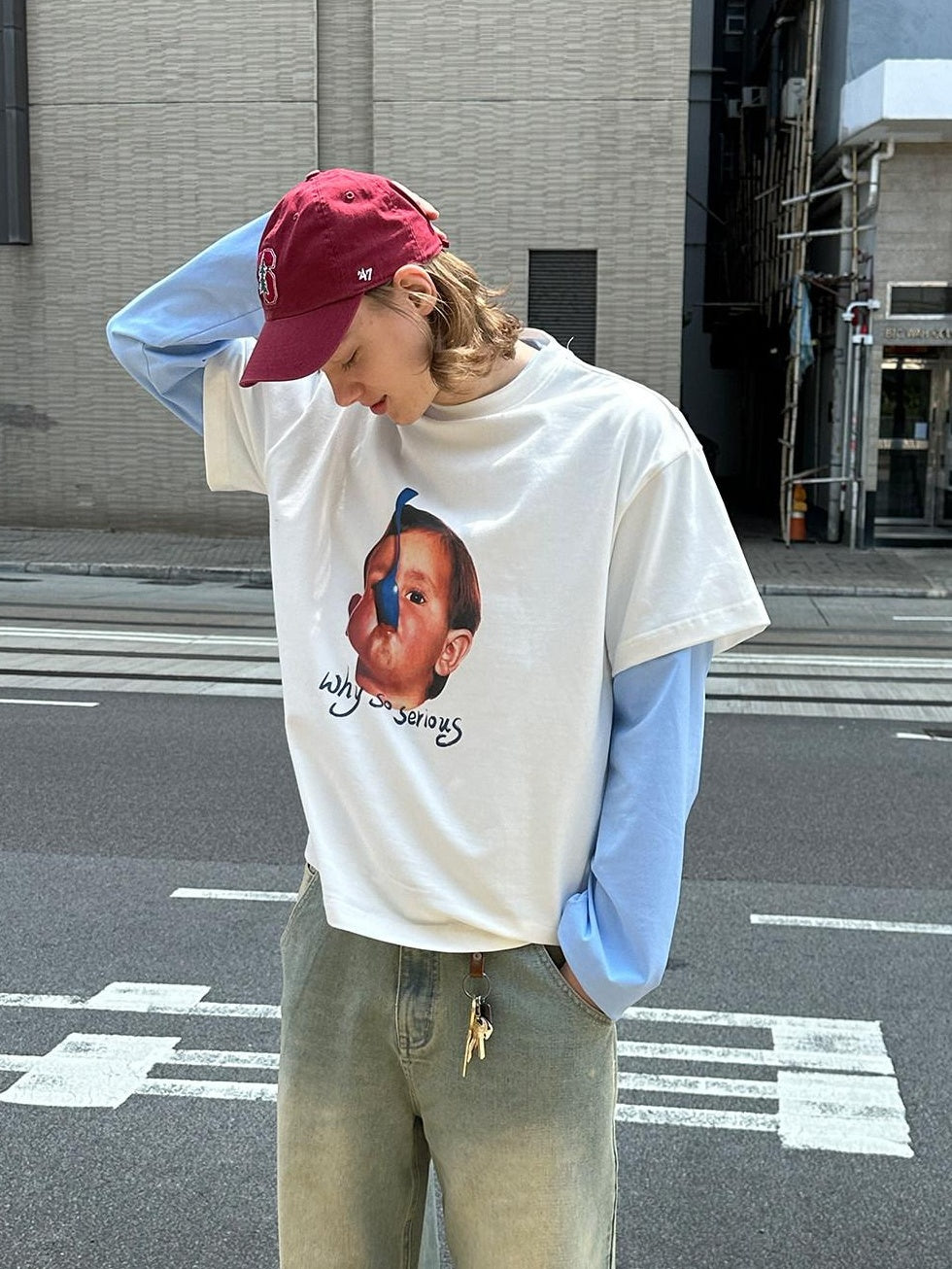 Country Moment 100% Cotton Oversized Crewneck Character Print Teen White Short Sleeve T-Shirts