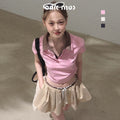 7_OAKMOO_Stretch_Cotton_Slim_Fit_Casual_Henley_Short_Sleeve_Women_Top_&_Skirt_Sets_MISSTT