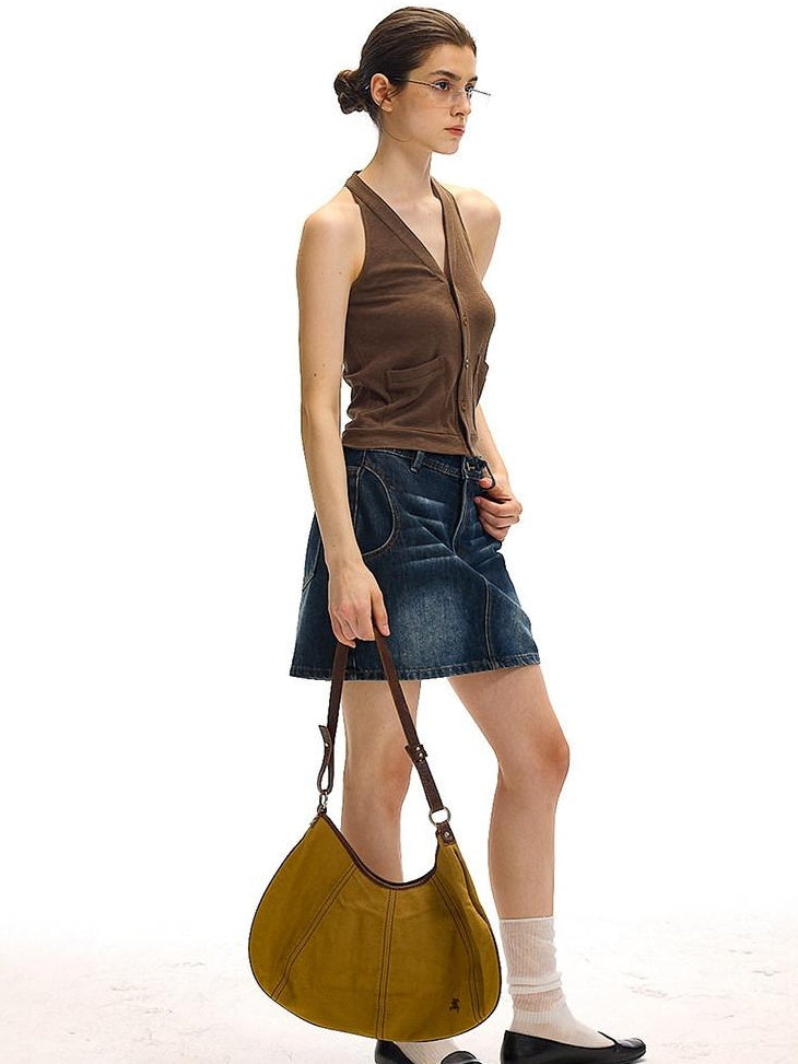 Country Moment Original Design Slim Fit Halter Neck Viscose Cotton Stretch Womens Tank Tops
