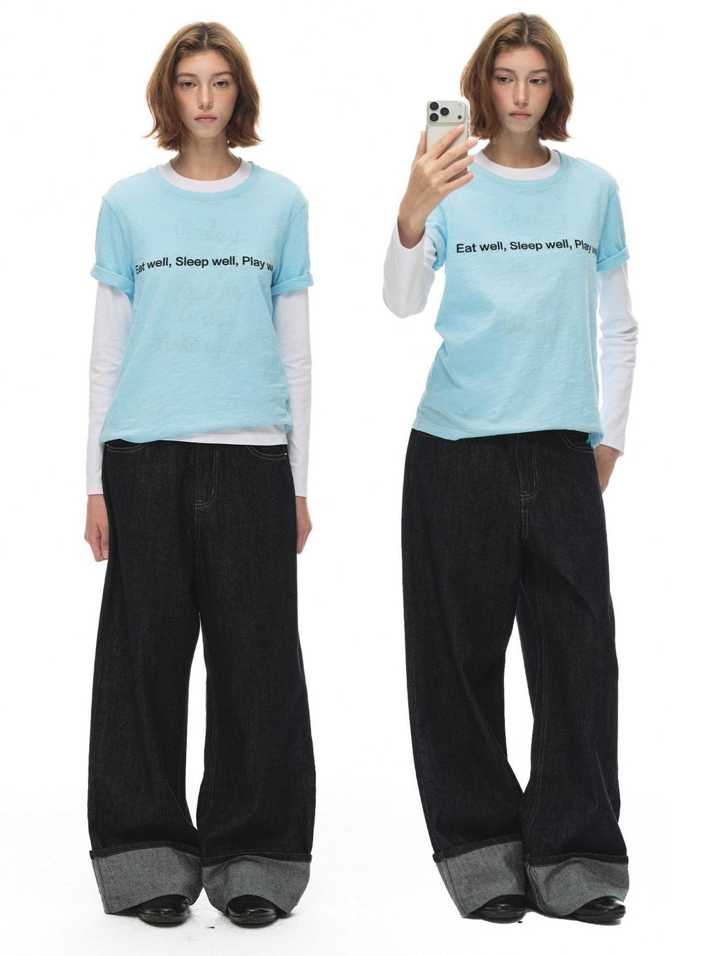 Country Moment Breathable Bamboo Slub Cotton Loose Fit Letter Print Women Short Sleeve T-Shirts