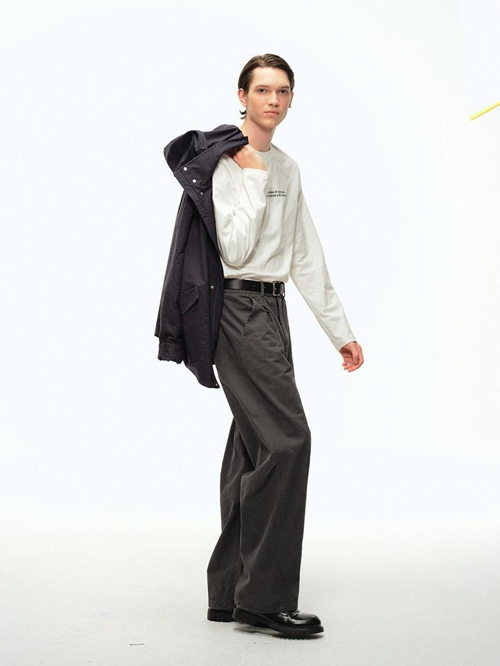 Country Moment Soft Cotton Mid Rise Loose Fit Zip Fly Unisex Everyday Casual Straight Pants