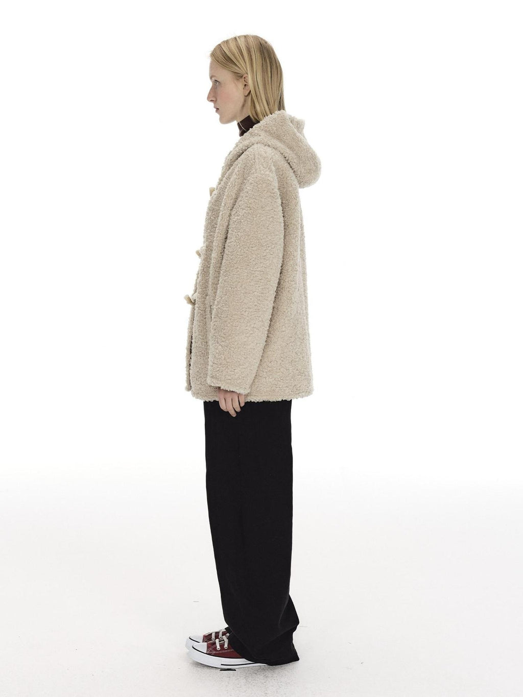 Country Moment Warm Hooded Loose Fit Cleanfit Youth Casual Polyester Beige Wool Coats