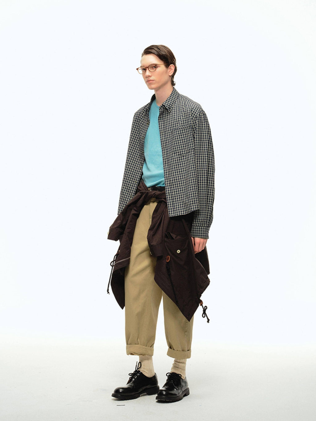 Country Moment Breathable 100% Cotton Loose Fit Long Sleeve Plaid Cropped Unisex Casual Shirts