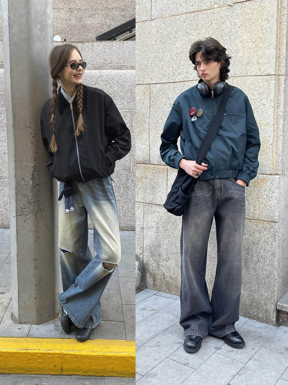 Country Moment Dark Green Polyester Loose Fit Lapel Zip Long Sleeve Teen Daily Cropped Jackets