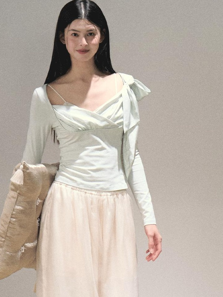 7 OAKMOO High Waisted Minimal Double Layer Relaxed Office Women Polyester Wide Leg Pants