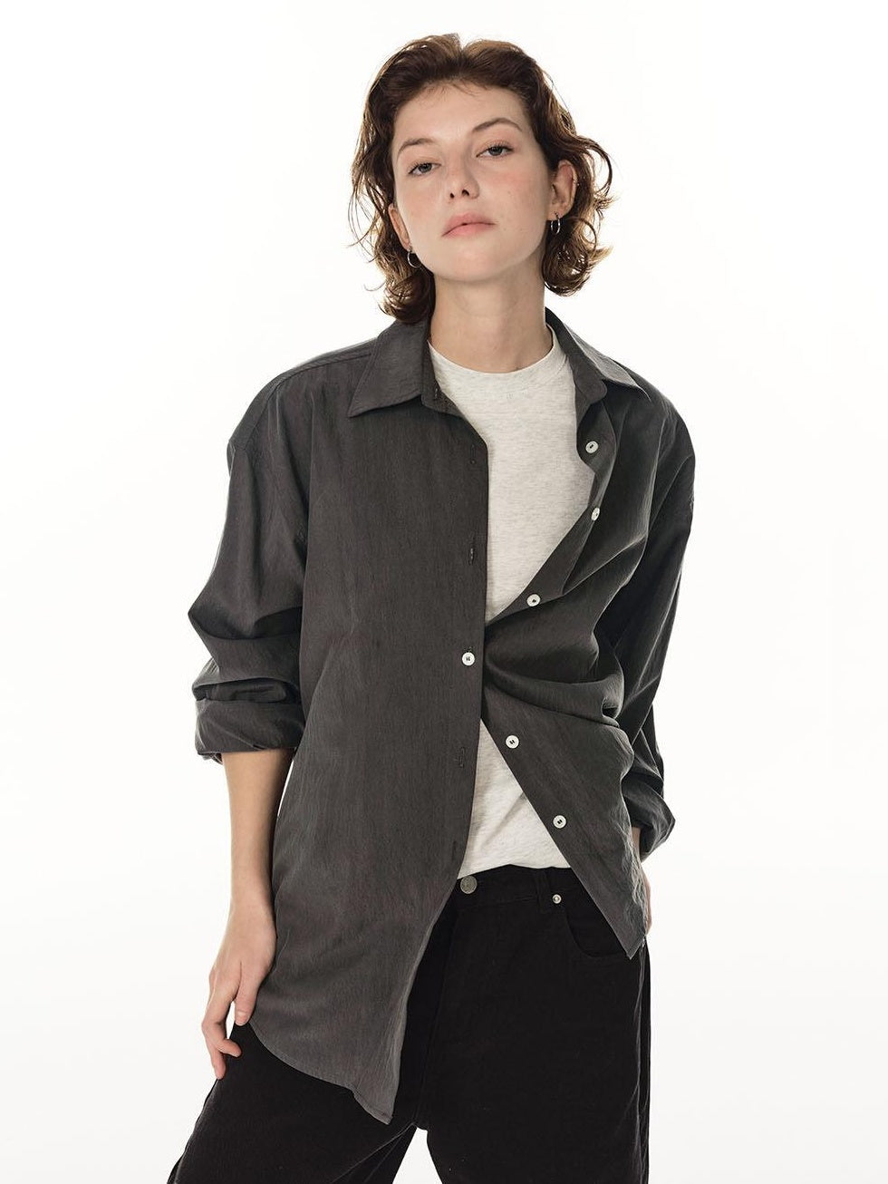 Country Moment Soft Lyocell Nylon Loose Fit Button Down Unisex Long Sleeve Shirts