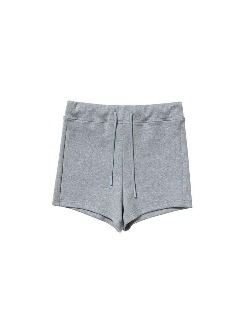Country Moment Simple Street Relaxed Straight Drawstring Natural Waist Cotton Grey Mini Shorts