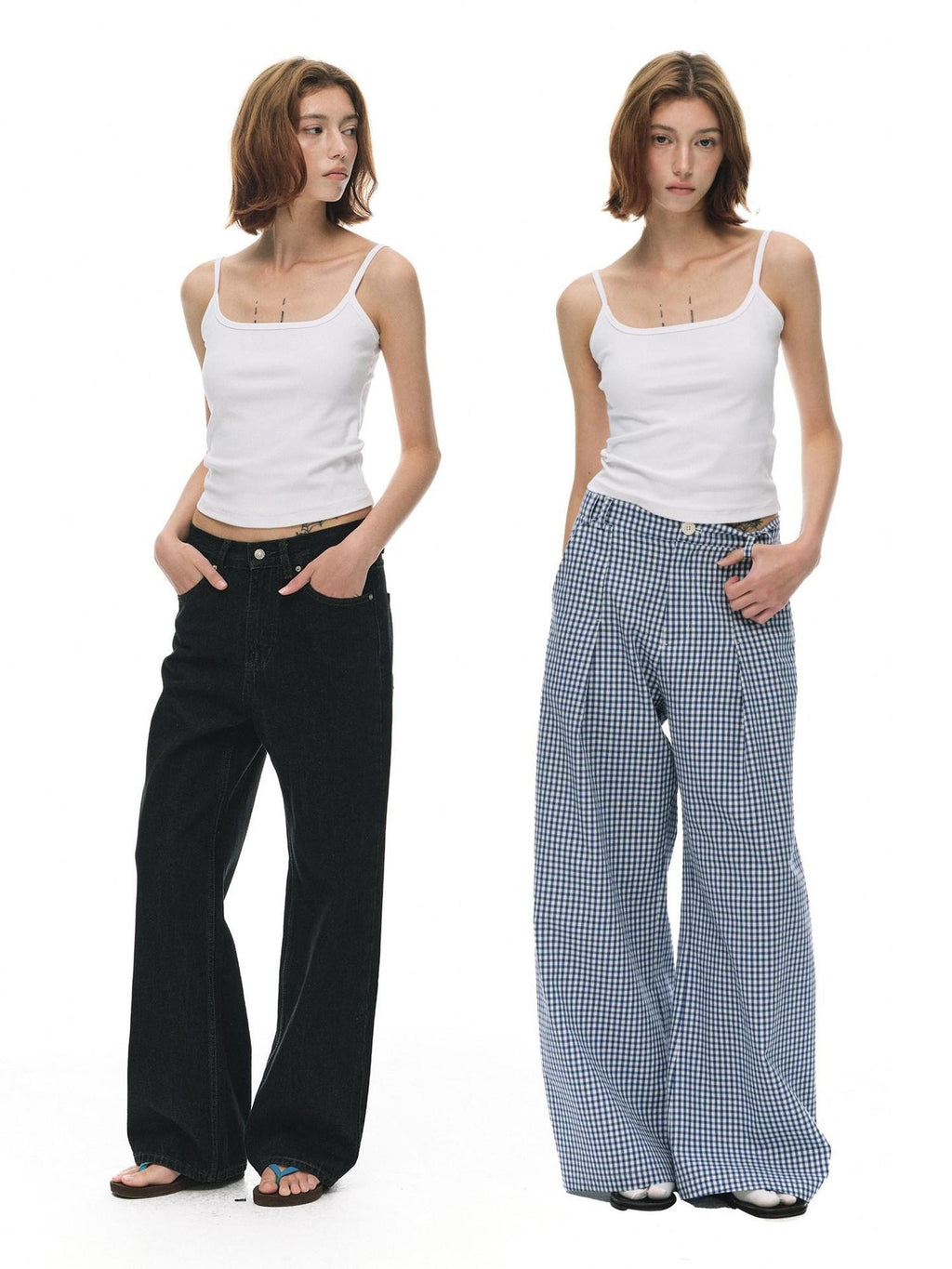 Country Moment Cotton Stretch Ribbed Slim Fit Square Neck Double Strap Backless Camisoles