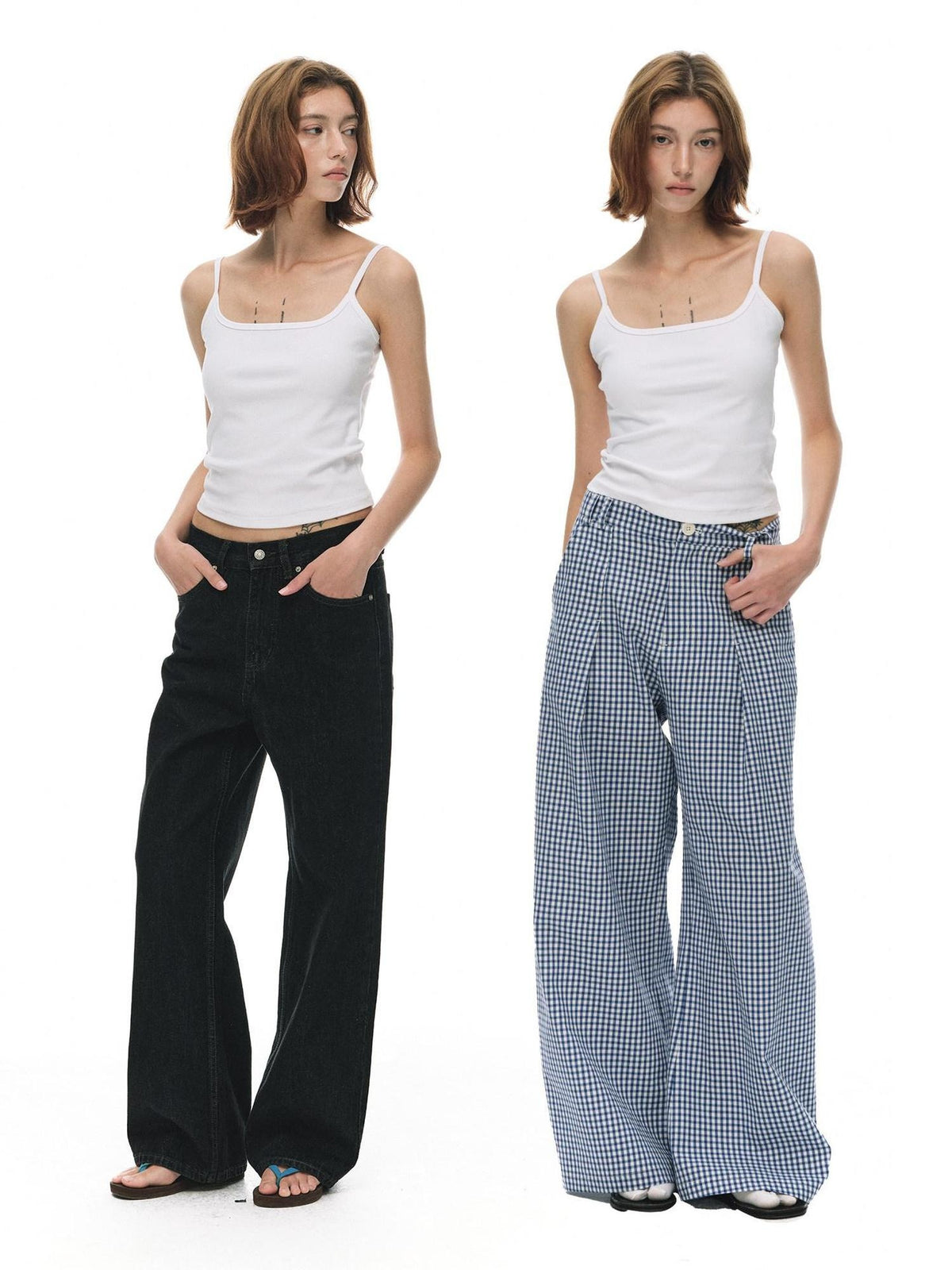 Country Moment Cotton Stretch Ribbed Slim Fit Square Neck Double Strap Backless Camisoles