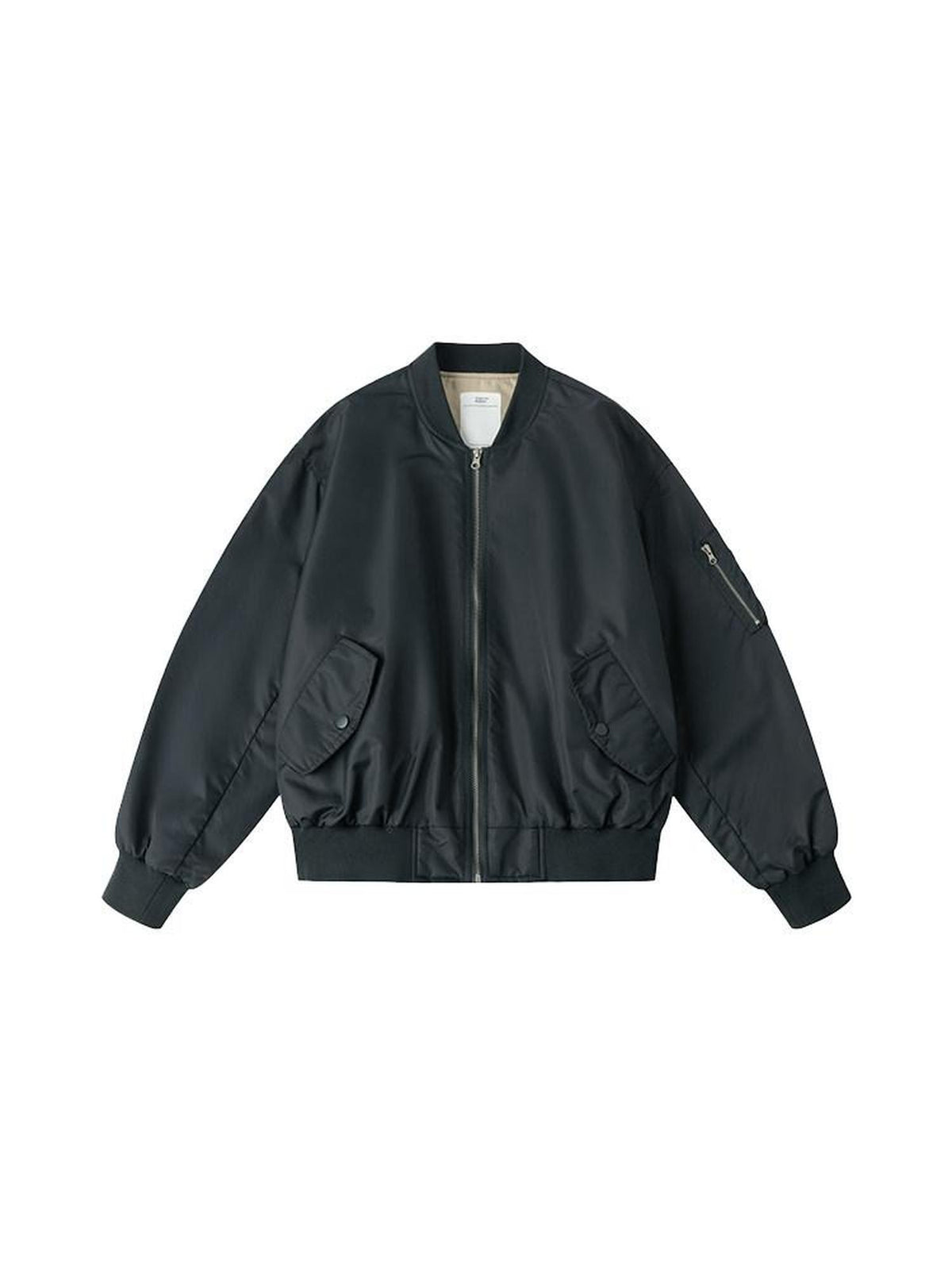Country Moment Loose Cropped Youth Unisex Polyester Baseball Collar Dark Grey Bomber Jackets