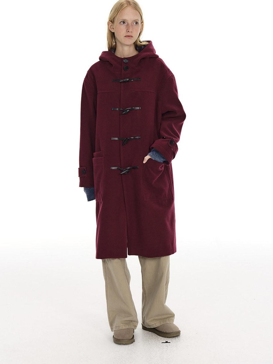 Country Moment Warm Hooded Relaxed Fit Horn Toggle Midlength Youth Collegiate Red Long Coats