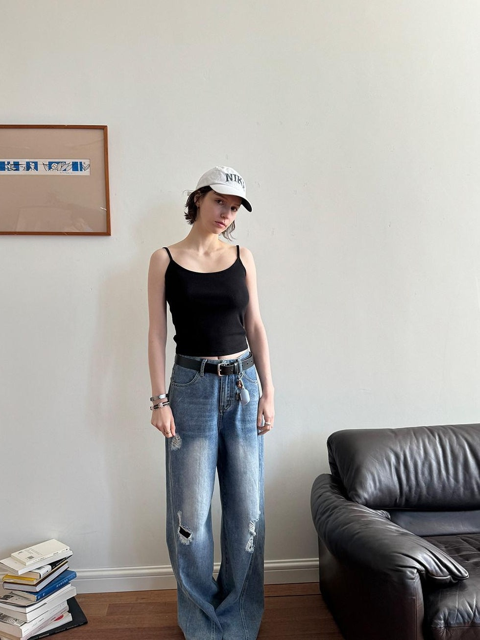 Country Moment Soft Stretch Cotton Slim Fit Cropped Tank Women Solid Unlined Camisoles