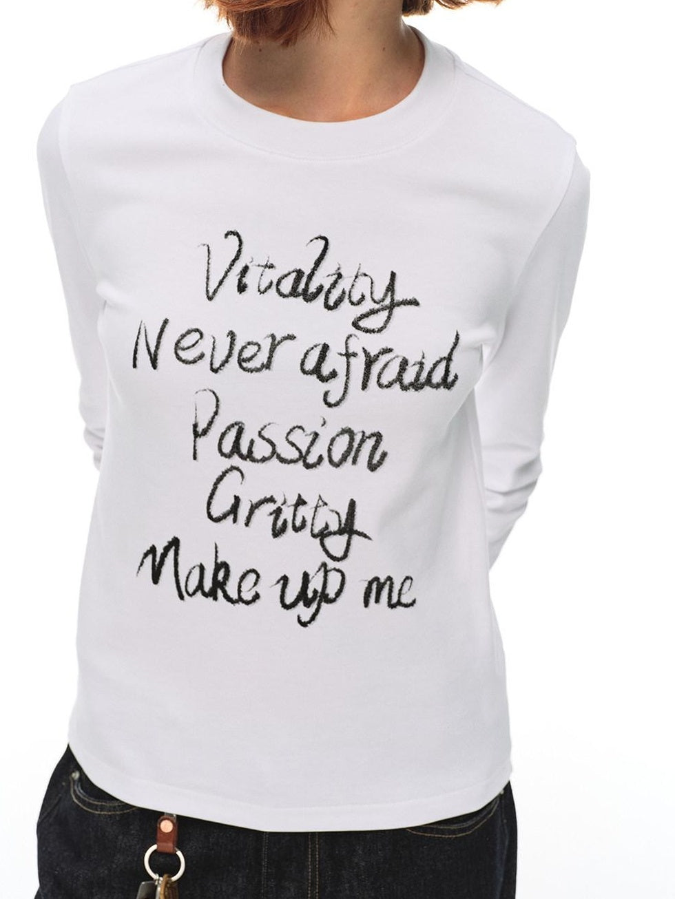 Country Moment 100% Cotton Breathable Letter Print Casual Women Citywalk Long Sleeve T-Shirts