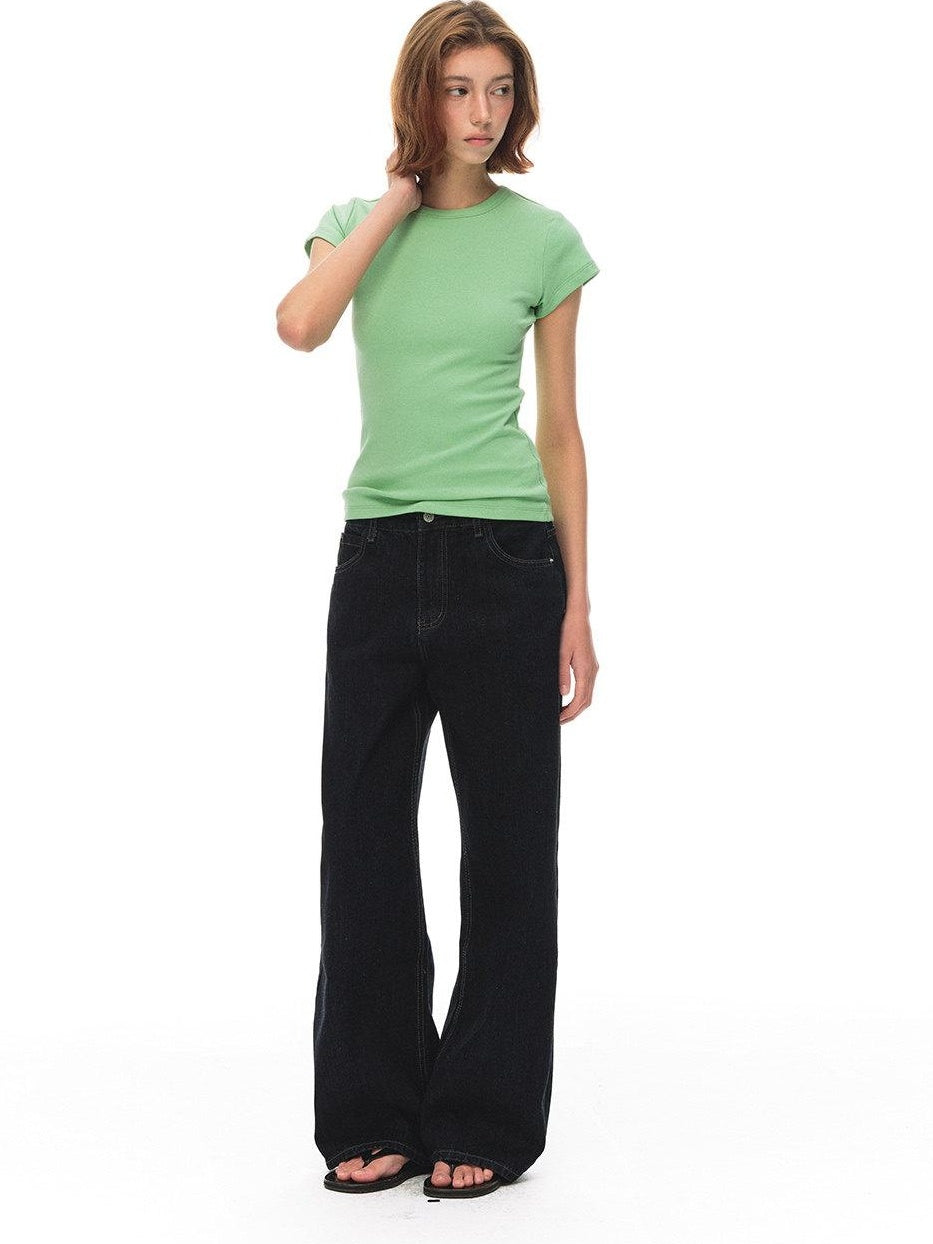Country Moment Cooling Breathable Cotton Slim Crew Neck American Women Short Sleeve T-Shirts