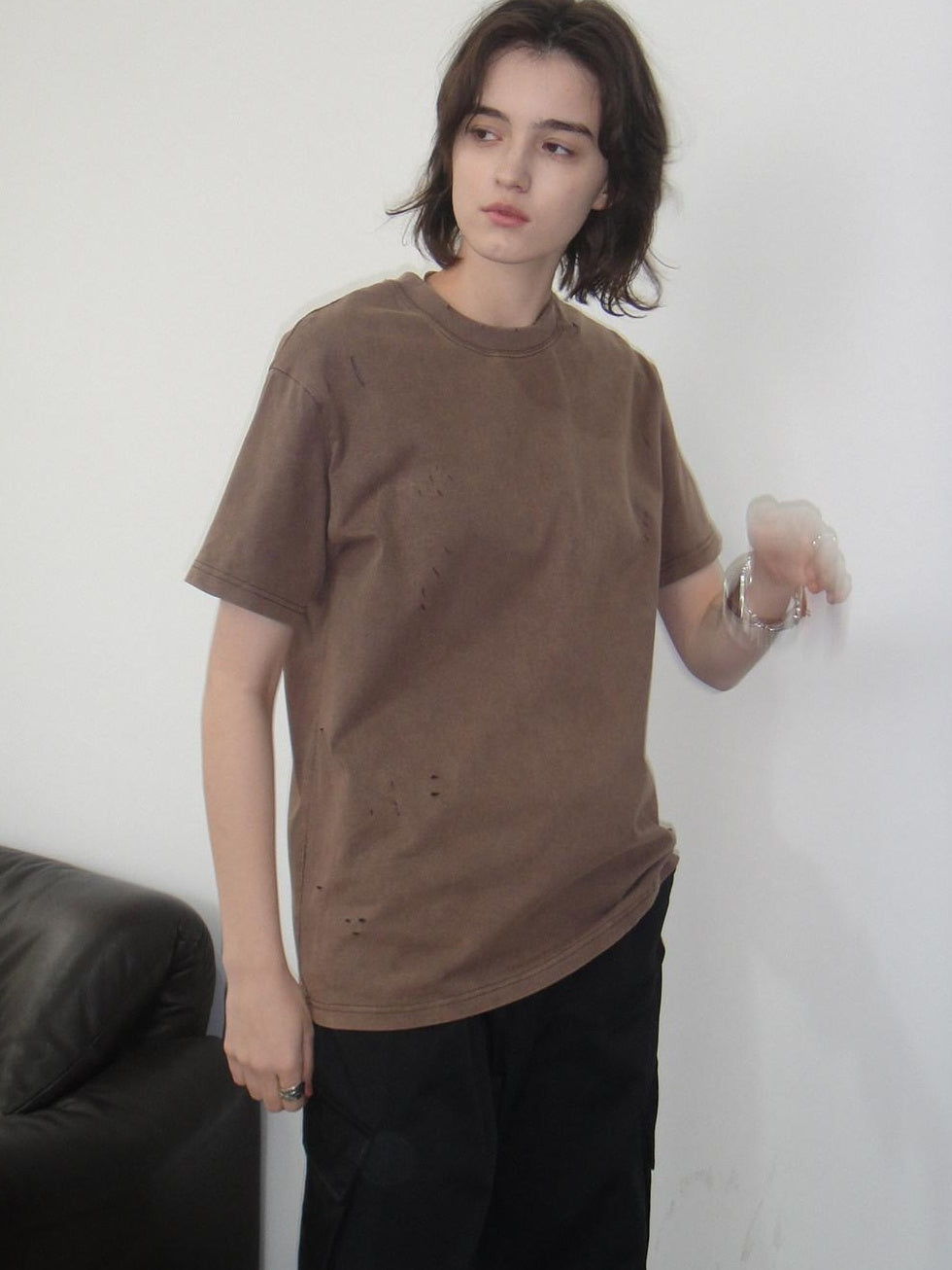 Country Moment Soft 100% Cotton Distressed Loose Fit Crew Neck Short Sleeve T-Shirts