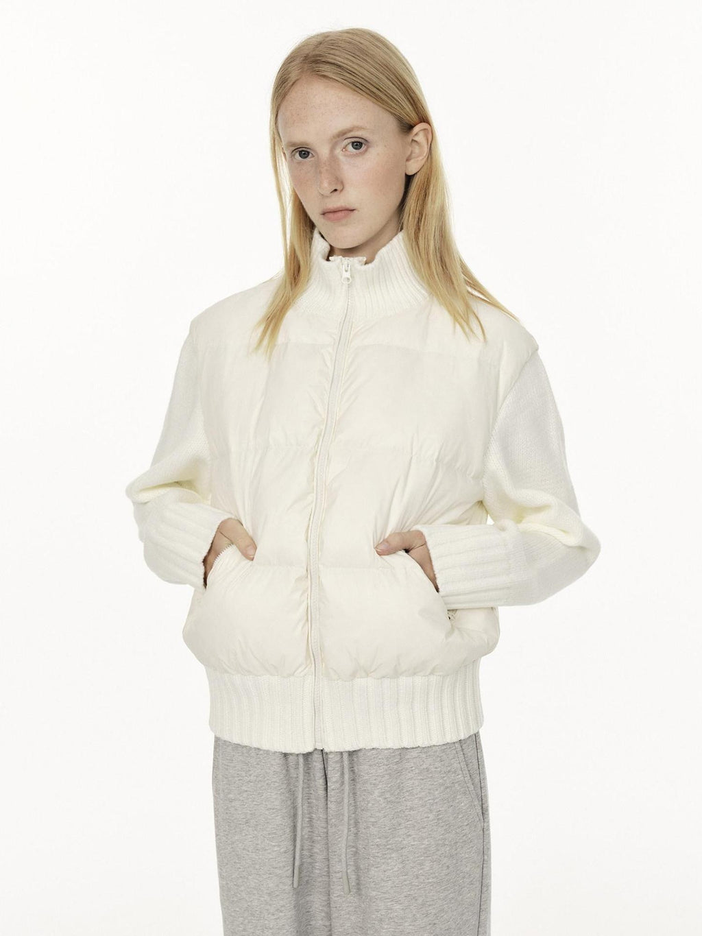 Country Moment 650Fp White Duck Down Warm Patchwork Short Stand Collar Women Nylon Down Jackets