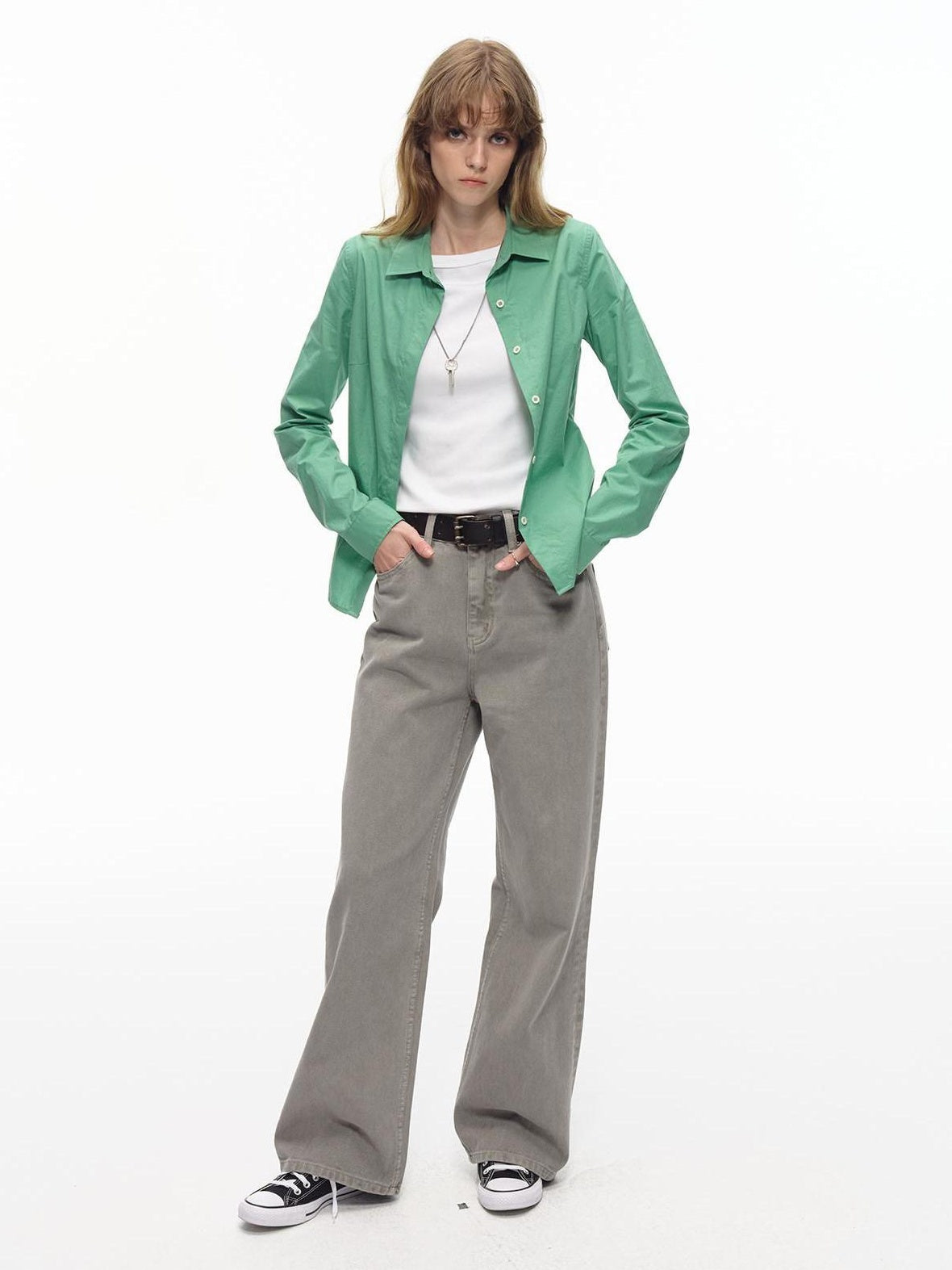 Country Moment Breathable Modal Cotton Slim Fit Casual Button Front Lapel Womens Shirts
