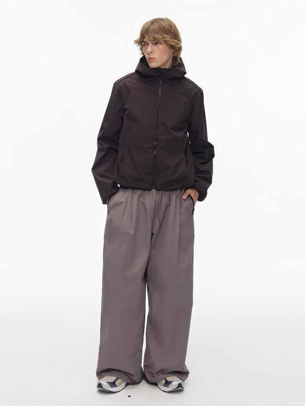 Country Moment Elastic Waist Loose Fit Youth Striped Cotton Blend Straight Pants