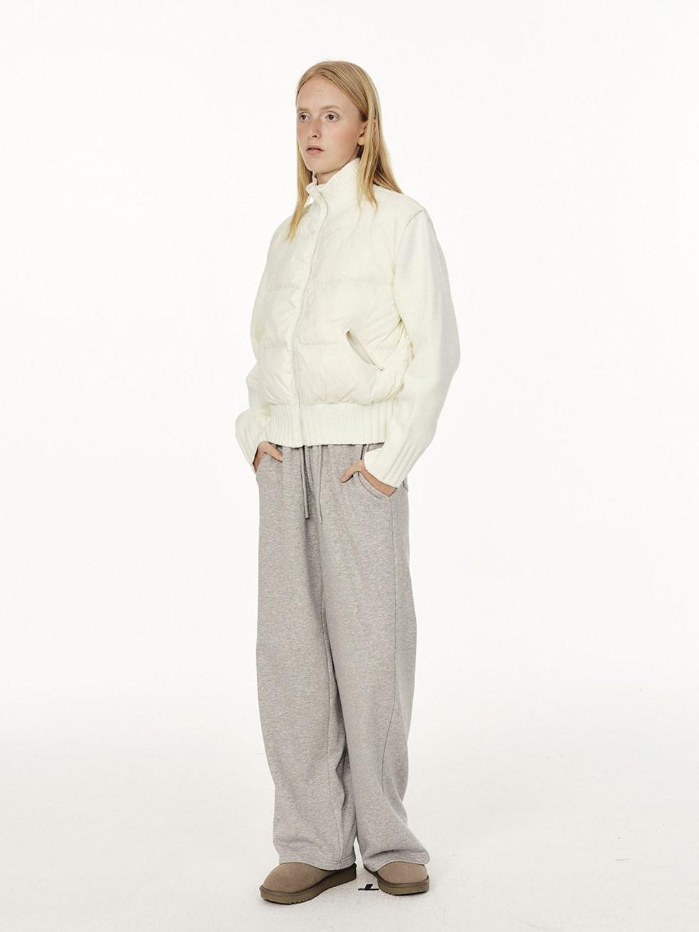 Country Moment 650Fp White Duck Down Warm Patchwork Short Stand Collar Women Nylon Down Jackets