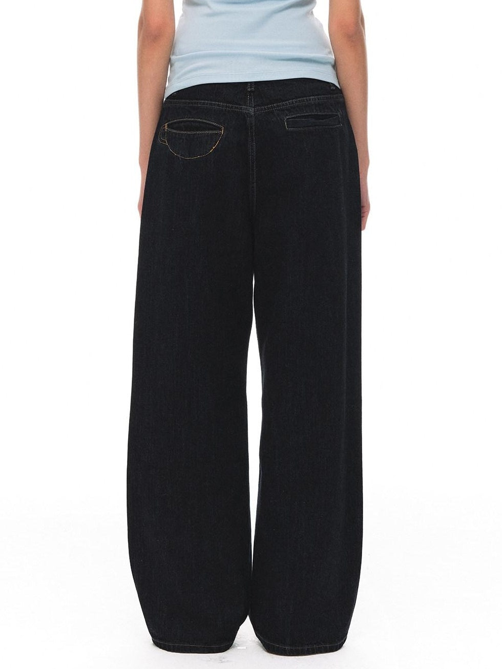 Country Moment Breathable Cotton Embroidered Midrise Unisex Relaxed Deep Blue Straight Leg Jeans