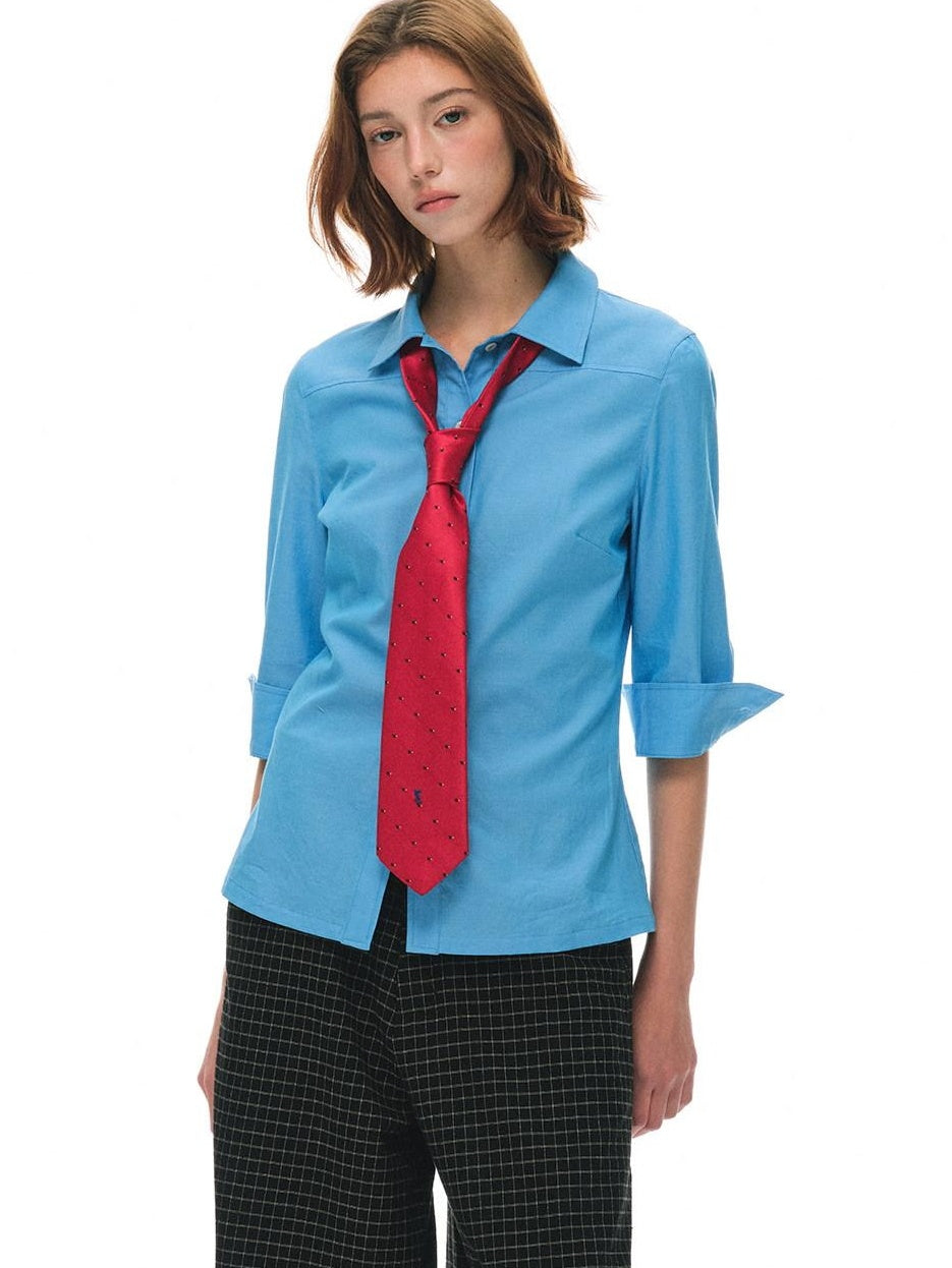 Country Moment Breathable Cotton Slim Fit Collared 3 4 Sleeve Pocket Women Citywalk Shirts