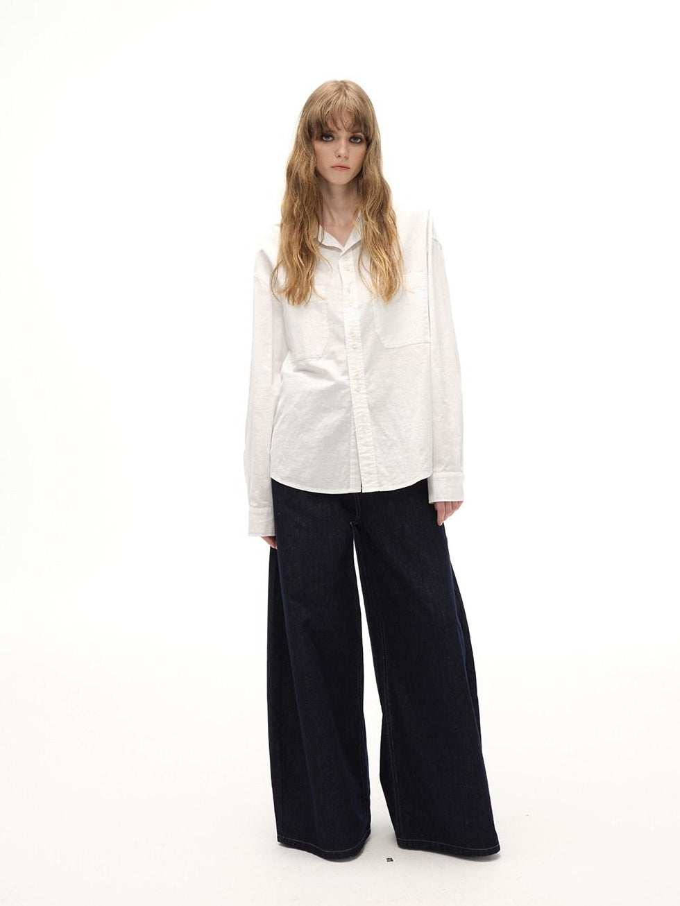 Country Moment High Waist Durable Cotton American Relaxed Raw Denim Non Stretch Wide Leg Jeans