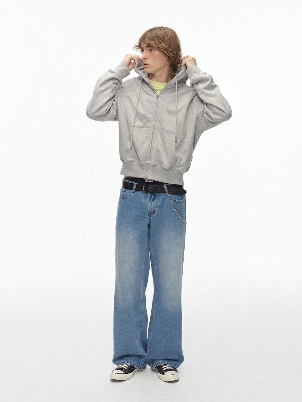 Country Moment Cozy Midweight Zip Front Oversized American Style Unisex Cotton Blend Hoodie