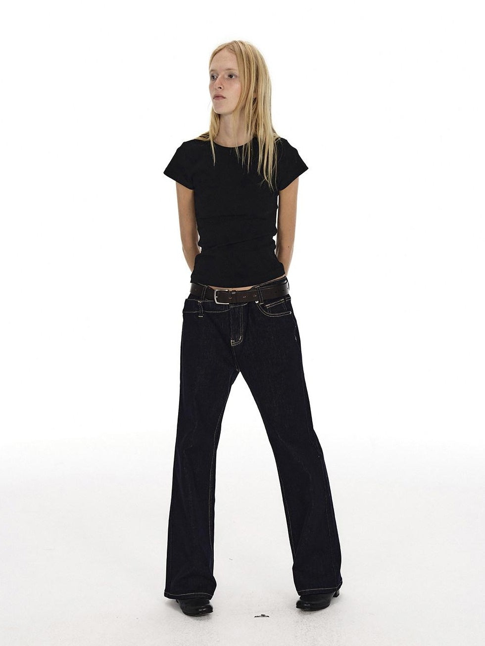 Country Moment Breathable Cotton Mid Rise Washed Casual Women Wide Leg Jeans