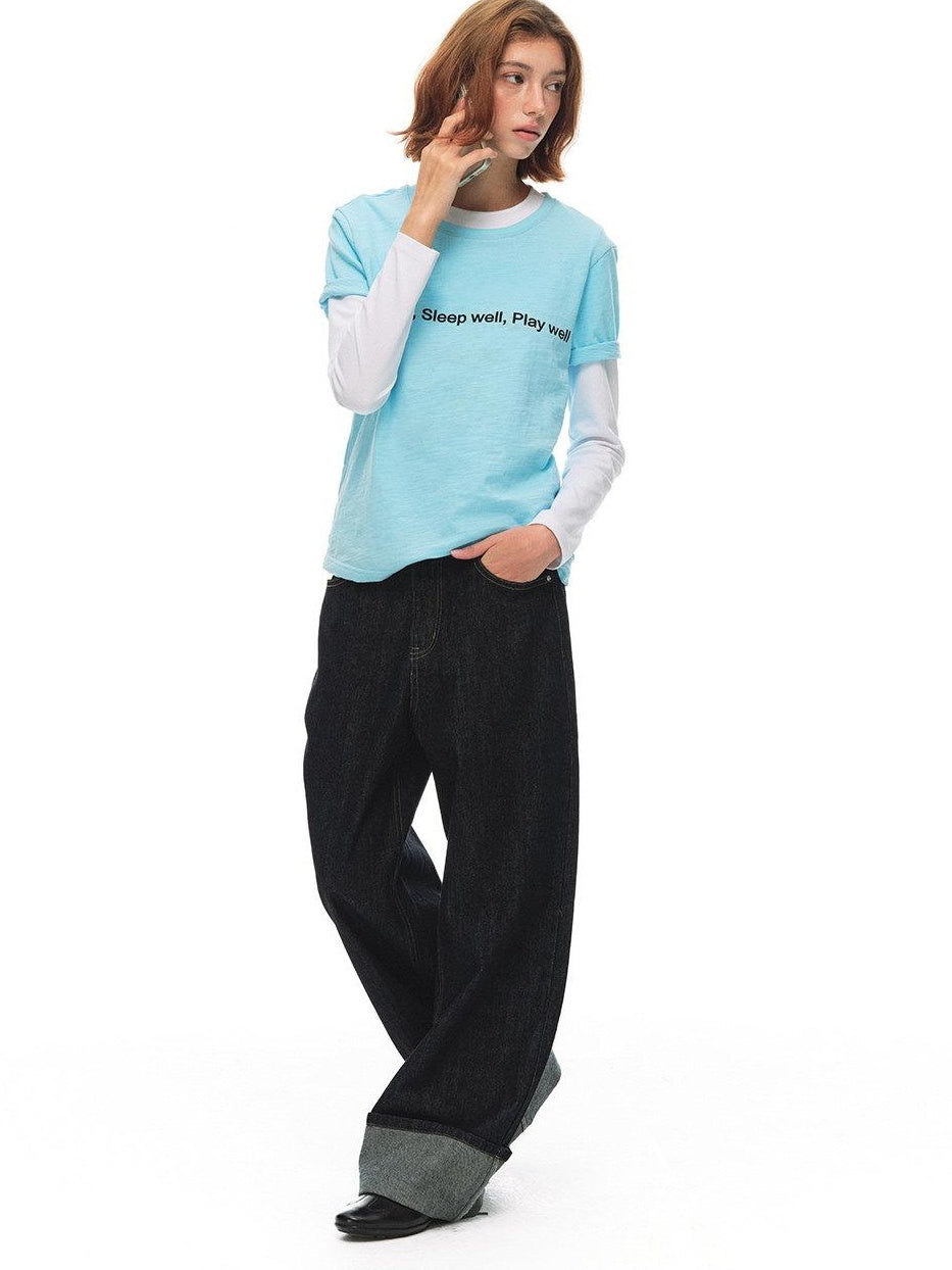 Country Moment Breathable Bamboo Slub Cotton Loose Fit Letter Print Women Short Sleeve T-Shirts