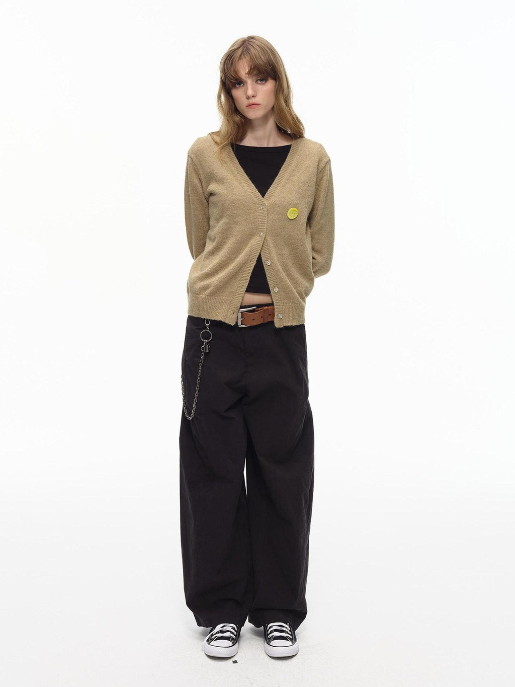 Country Moment Soft Wool Blend Slim Fit American V-neck Short Button Knit Women Cardigans