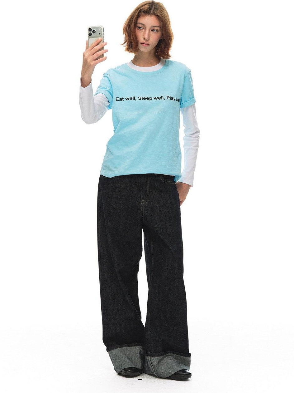 Country Moment Breathable Cotton Mid Rise Washed Loose Women Everyday Straight Leg Jeans
