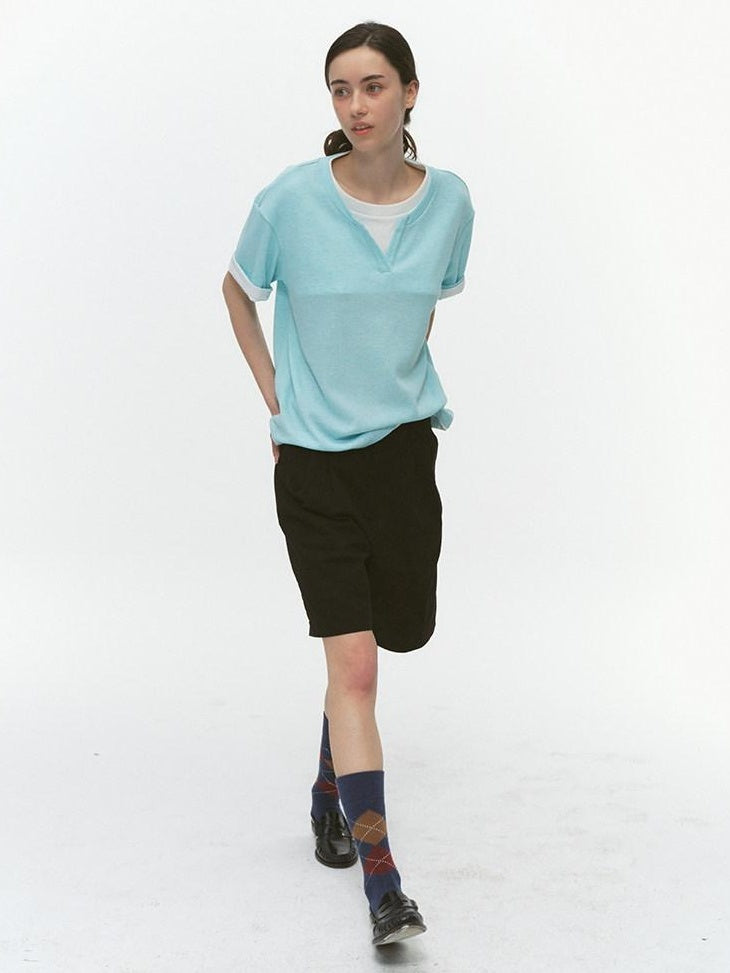 Country Moment Pure Cotton Washed Straight Leg Relaxed Retro Office Pockets Mid-Length Shorts