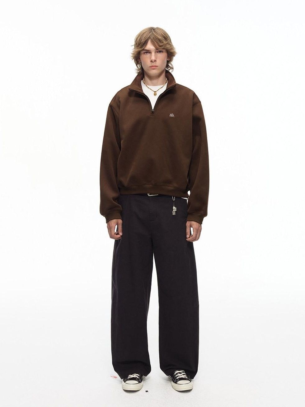 Country Moment Washed Cotton Durable Mid Rise Relaxed Zip Fly Youth Casual Wide Leg Pants