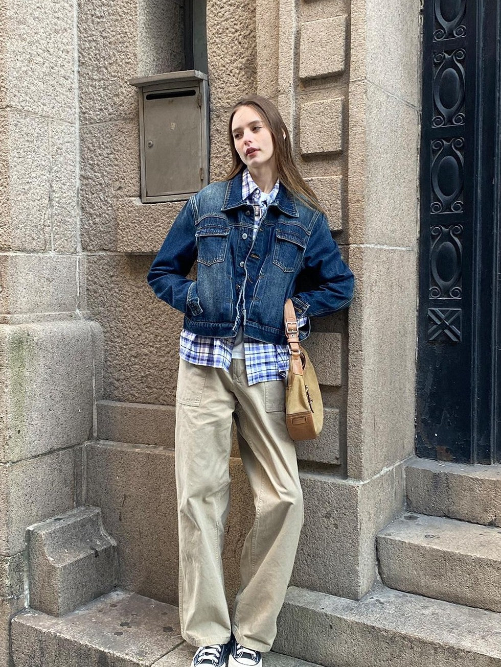 Country Moment Washed Cotton Loose Mid Rise Cargo Pockets Youth Everyday Khaki Straight Pants