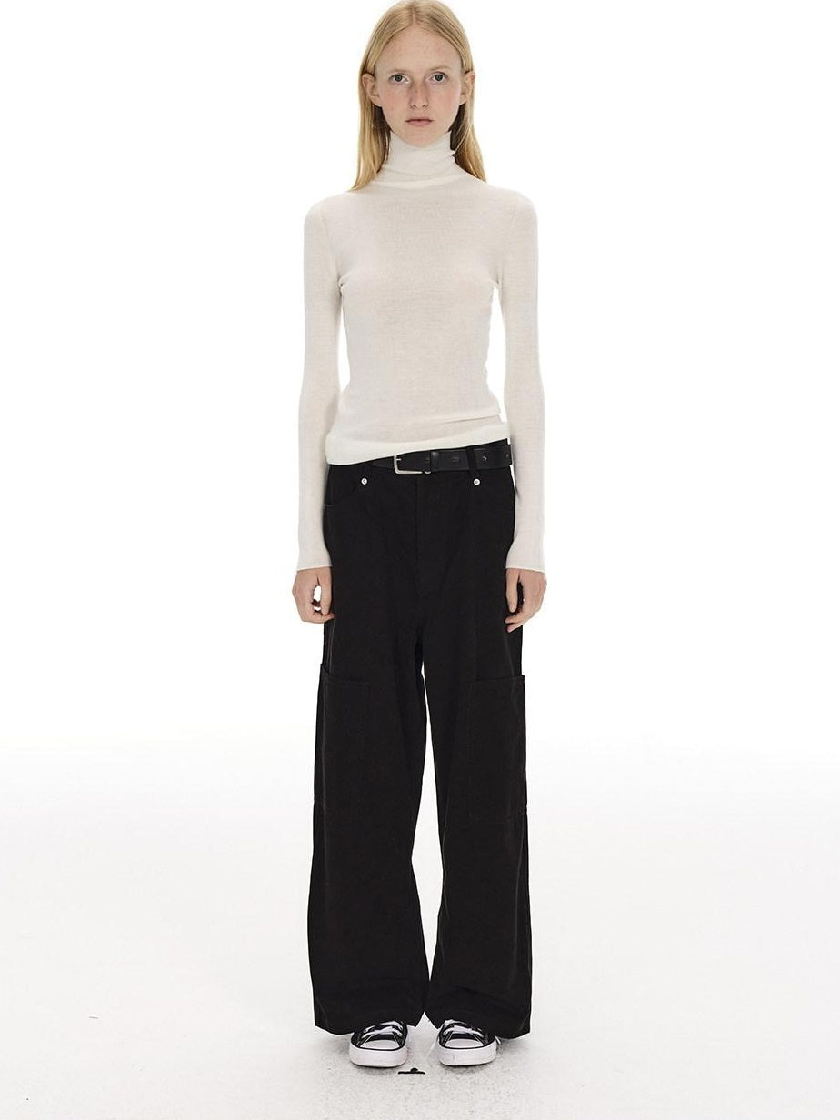 Country Moment Soft 100 Percent Wool Slim Turtleneck Pullover Women Casual Commute Sweaters