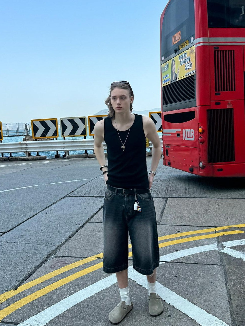 Country Moment Soft Stretch Slim Fit American Crew Neck Teen Casual Solid Cotton Tank Tops