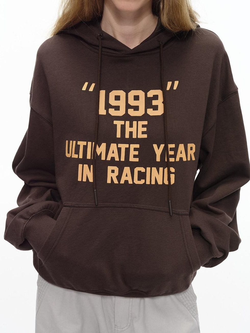 Country Moment Pure Cotton Loose Fit Hooded Letter Print Drop Shoulder Unisex Casual Hoodie