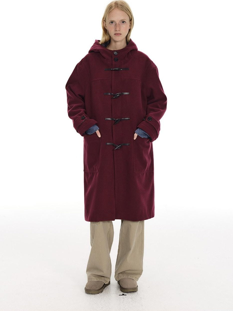 Country Moment Warm Hooded Relaxed Fit Horn Toggle Midlength Youth Collegiate Red Long Coats