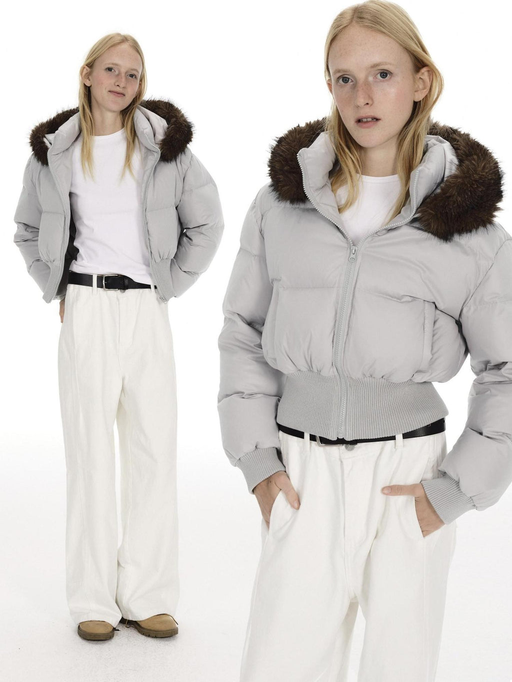 Country Moment Warm White Duck Down Slim Fit Short Hooded Urban Casual Youth Down Jackets