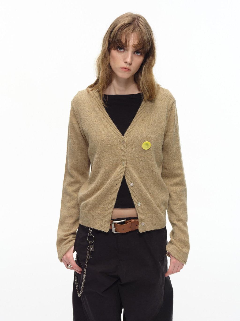 Country Moment Soft Wool Blend Slim Fit American V-neck Short Button Knit Women Cardigans