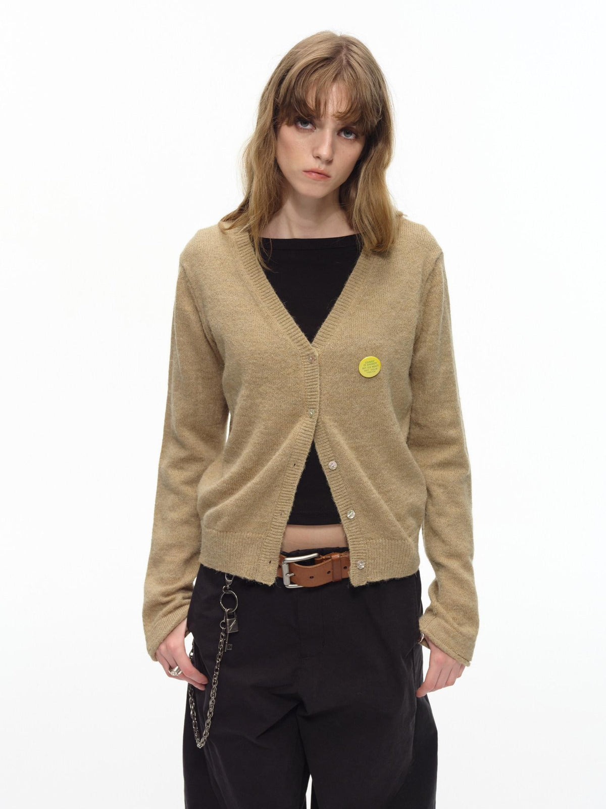 Country Moment Soft Wool Blend Slim Fit American V-neck Short Button Knit Women Cardigans