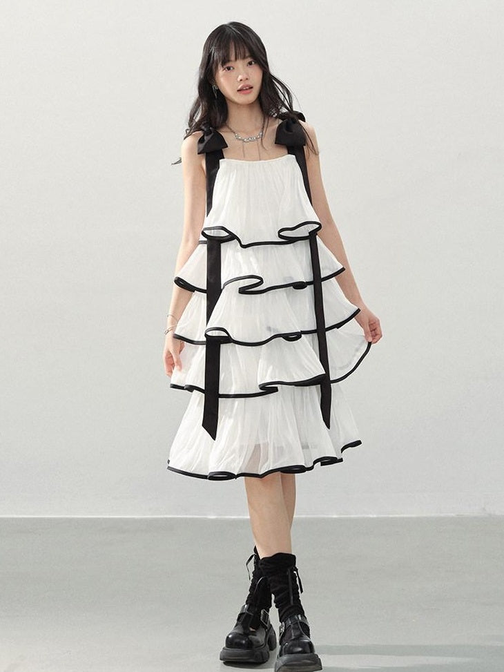 DDGIRL studio Soft Silky Poly Cotton Princess Bow Aline Bardot Wedding Midi Dresses